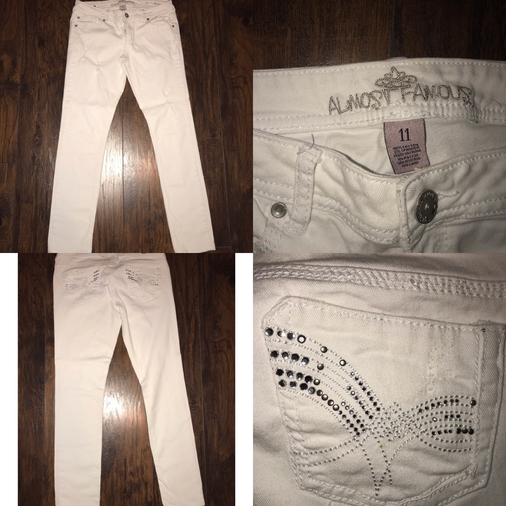 White distressed jeans, size 11, never used